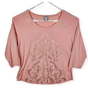 Chicos Zenergy Performance Shirt Size 3 (US XL) Pink 3/4 Sleeve Athleisure, Golf